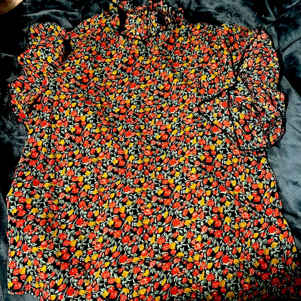 High neck floral blouse